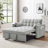 Modern Velvet Convertible Loveseat Futon Sofa With Pullout Bed, Reclining Backrest - Furniture Home Direct