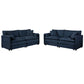 Modern Chenille Oversized Deep Seat Luxury 2 Piece Sofa Set With 4 Pillows - Furniture Home Direct