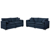 Modern Chenille Oversized Deep Seat Luxury 2 Piece Sofa Set With 4 Pillows - Furniture Home Direct