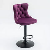 Swivel Velvet Barstools Adjusatble Seat Height, Modern Upholstered Bar Stools With Backs Comfortable Tufted For Home Pub And Kitchen Island (Set of 2) - Furniture Home Direct