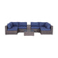 Elegant 4 Person Wicker Patio Seating Set With Cushions And Glass Top Table - Furniture Home Direct