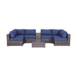 Elegant 4 Person Wicker Patio Seating Set With Cushions And Glass Top Table - Furniture Home Direct