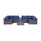 Elegant 4 Person Wicker Patio Seating Set With Cushions And Glass Top Table - Furniture Home Direct