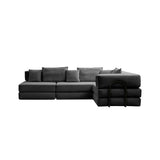 Modular L Shaped Floor Living Room Sofa Set With 6 Pillows - Furniture Home Direct