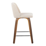 Toriano - Mid Century Modern Fixed Height Counter Stool With Swivel And Square Footrest (Set of 2) - Furniture Home Direct