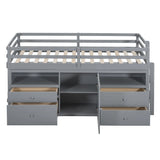 Loft Bed With 4 Drawers, Underneath Cabinet And Shelves - Furniture Home Direct