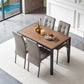 5 Piece Dining Set Including Velvet High Back Nordic Dining Chair & Creative Design Dining Table - Furniture Home Direct