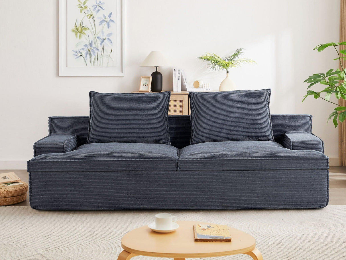 Nimbus - Oversized Full Foam 4 Seater Couch For Living Room Upholstered In Soft Corduroy, Wide Armrests - Furniture Home Direct