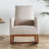 Linen Rocking Chair Accent Chair - Beige - Furniture Home Direct