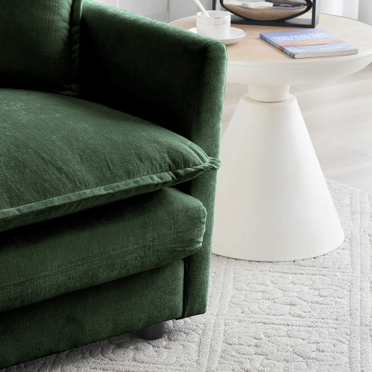 2 Pc Chenille Living Room Set - Green - Furniture Home Direct