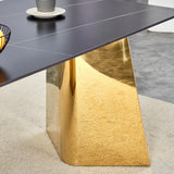 Dining Table Black Marble With Gold Butterfly Legs Black - Furniture Home Direct