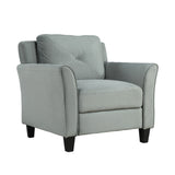 Tufted 3 Piece Living room Set Sofa, love Seat and Chair - Foam Green - Furniture Home Direct