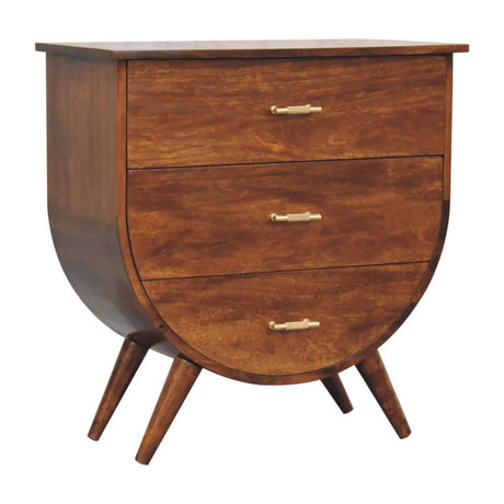 Agra - Bedside Table - Chestnut - Furniture Home Direct