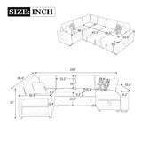 U-Shaped Sectional Sofa Pull-Out Sofa Bed With Two USB Ports, A Storage Chaise Lounge And Four Back Pillows For Living Room - Furniture Home Direct
