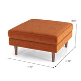 Amber - Square Upholstered Ottoman Linen - Furniture Home Direct