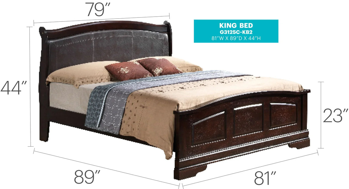 Panel Sleigh Bed Elegantly Crafted - Furniture Home Direct