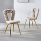 Modern Chair With Iron Tube Legs, Soft Cushions And Comfortable Backrest, Suitable For Dining Room, Living Room, Cafe, Hairball Back - Furniture Home Direct