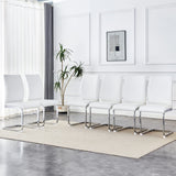 Dining Chairs Arch Back Metal Frame Set Of 6 White - Furniture Home Direct