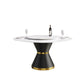 Modern Artificial Stone Round Carbon Steel Base Dining Table Stone Turntable - Furniture Home Direct