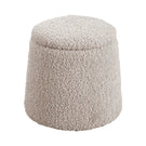 Elegant Round Storage Ottoman Upholstered - Furniture Home Direct