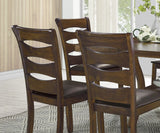 Dining Set With Self Storing Leaf And 6 Wood Chairs Brown - Furniture Home Direct