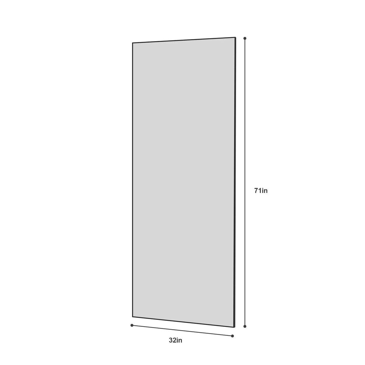 Modern Full Length Mirror With High Definition Shatter Proof Glass And Aluminum Alloy Frame - Furniture Home Direct