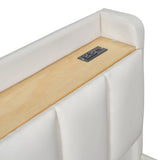 Platform Bed With Storage Drawers And USB Ports Beige - Furniture Home Direct