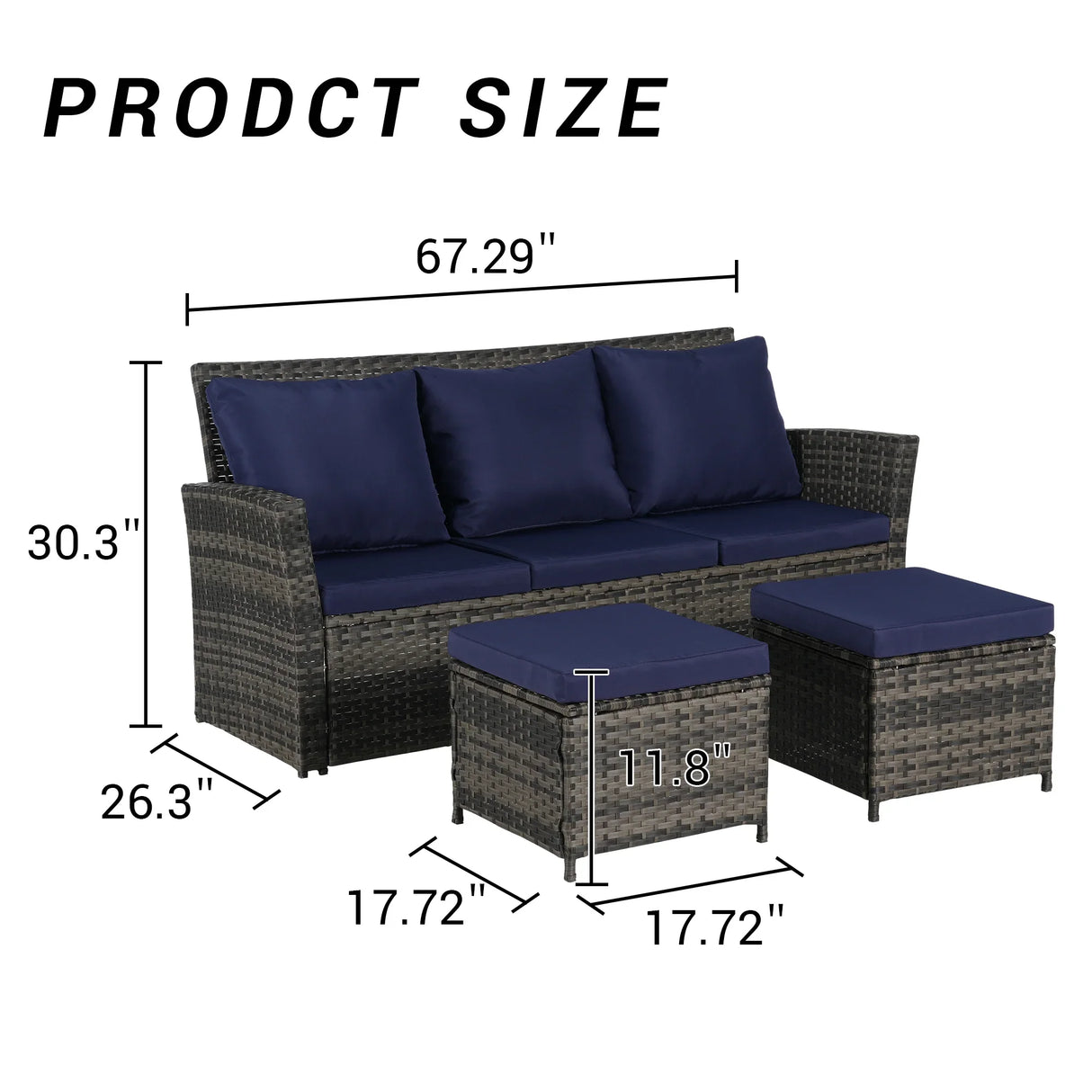 3 Piece Outdoor Patio Set - Furniture Home Direct