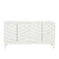 Elegant Sideboard With Sophisticated Wavy Pattern Doors And Arched Groove Design, Adjustable 4 Door Layout - Furniture Home Direct