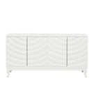 Elegant Sideboard With Sophisticated Wavy Pattern Doors And Arched Groove Design, Adjustable 4 Door Layout - Furniture Home Direct