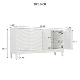 Elegant Sideboard With Sophisticated Wavy Pattern Doors And Arched Groove Design, Adjustable 4 Door Layout - Furniture Home Direct