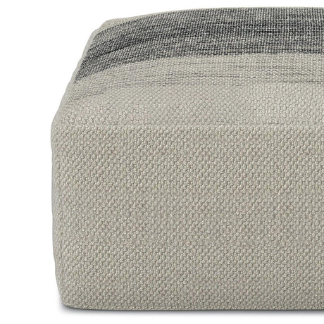 Sabella - Square Woven Outdoor / Indoor Pouf - Gray / White - Furniture Home Direct