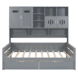 Daybed With All-In-One Cabinet And Shelf - Furniture Home Direct