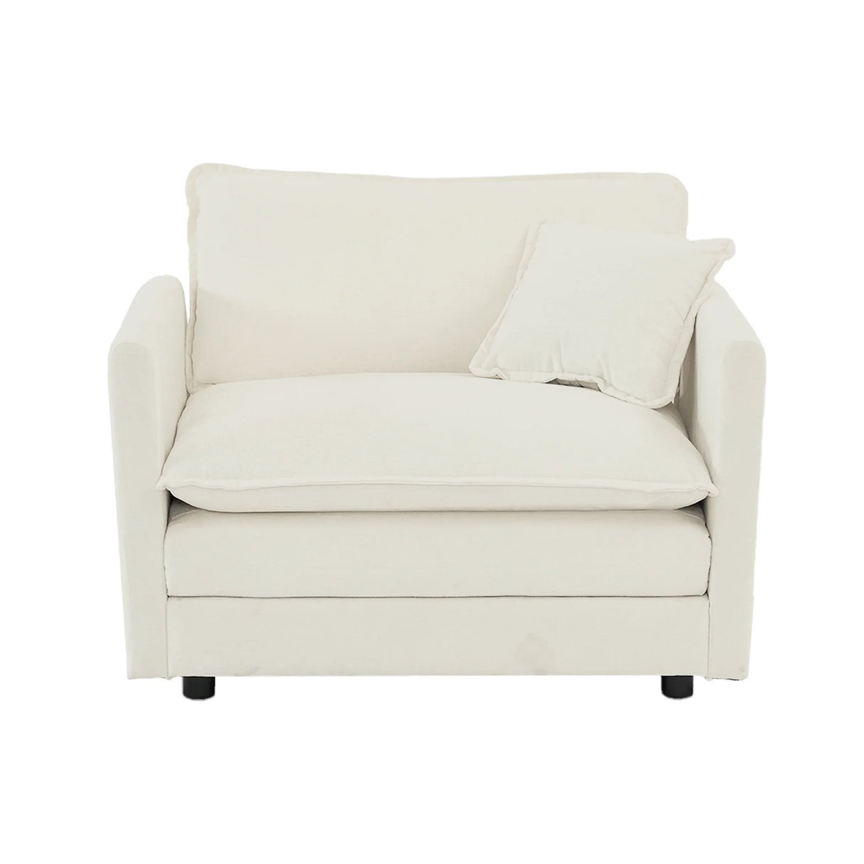 3 Piece Extra Deep Seat Living Room Set with Sofa, Love Seat and Chair - White - Furniture Home Direct