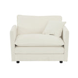 3 Piece Extra Deep Seat Living Room Set with Sofa, Love Seat and Chair - White - Furniture Home Direct