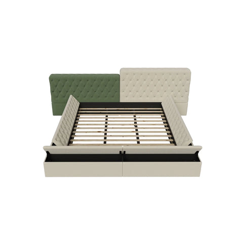 Modern Upholstered Platform Bed With Storage Space, Sturdy And Stable Solid Wood Frame - Furniture Home Direct