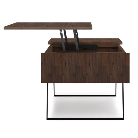 Lowry - Lift Top Coffee Table - Distressed Charcoal Brown - Furniture Home Direct