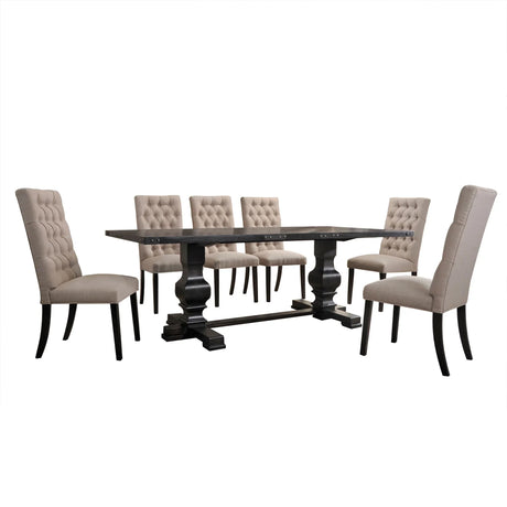 Morland - 7 Pieces Dining Room Set - Black - Furniture Home Direct