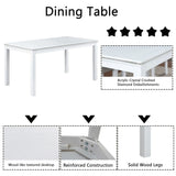 Dining Table Set With Crystal Decoration And Upholstered Chairs - Furniture Home Direct