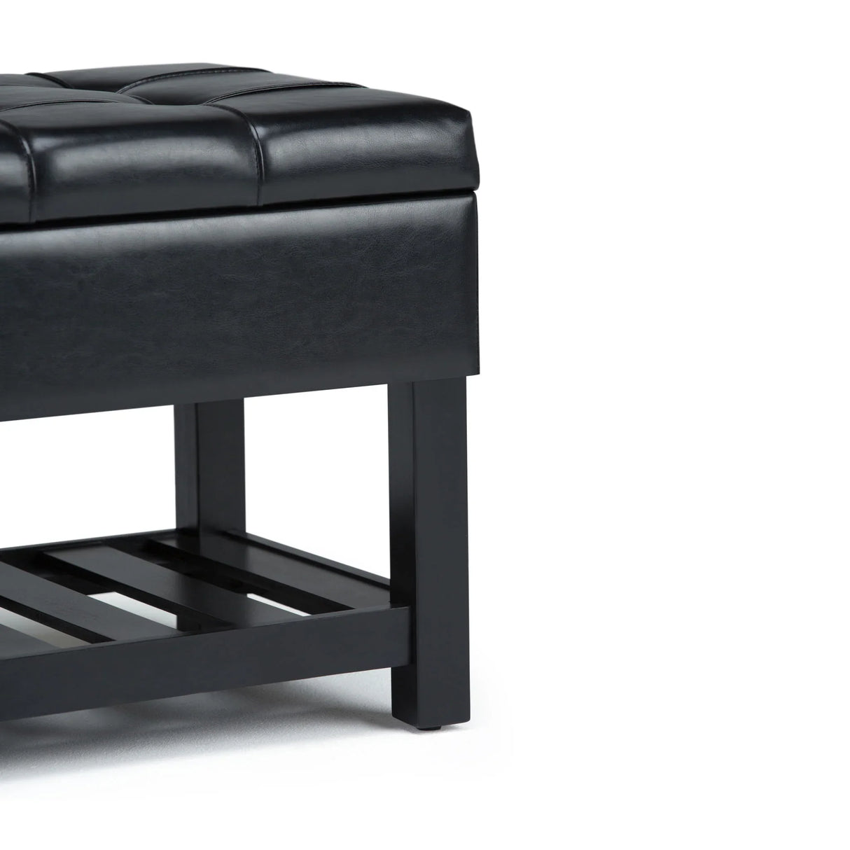 Saxon - Upholstered Transitional Storage Ottoman Bench - Furniture Home Direct