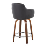 Boyne - Contemporary Fixed Height Counter Stool With Swivel With Round Footrest (Set of 2) - Furniture Home Direct