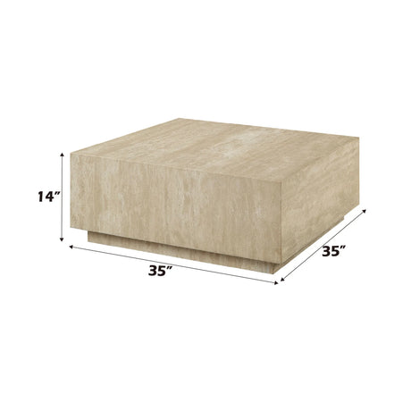 Deon - Travertine Table - Beige - Furniture Home Direct