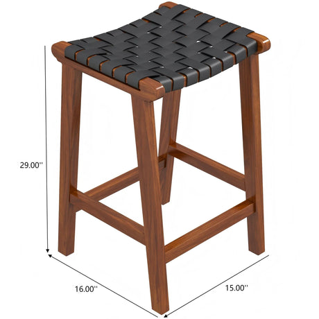 James - Modern Genuine Leather Bar Stool - Furniture Home Direct