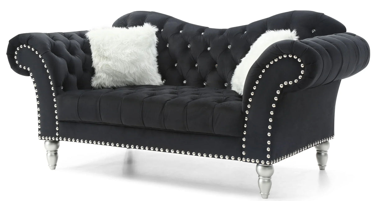 Elegant Round Arm Loveseat - Furniture Home Direct