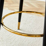 Counter Height Stools Upholstered Gold Footrest White - Furniture Home Direct