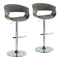 Vintage Mod - Mid Century Modern Adjustable Height Barstool With Swivel With Rounded T Footrest (Set of 2) - Furniture Home Direct