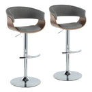 Vintage Mod - Mid Century Modern Adjustable Height Barstool With Swivel With Rounded T Footrest (Set of 2) - Furniture Home Direct