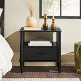 Transitional Solid Wood Spindle Nightstand - Furniture Home Direct