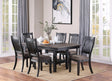 Dining Set Transitional Table With Shelf 6 Chairs Coffee - Furniture Home Direct