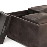 Avalon - Upholstered Square Coffee Table Storage Ottoman - Furniture Home Direct
